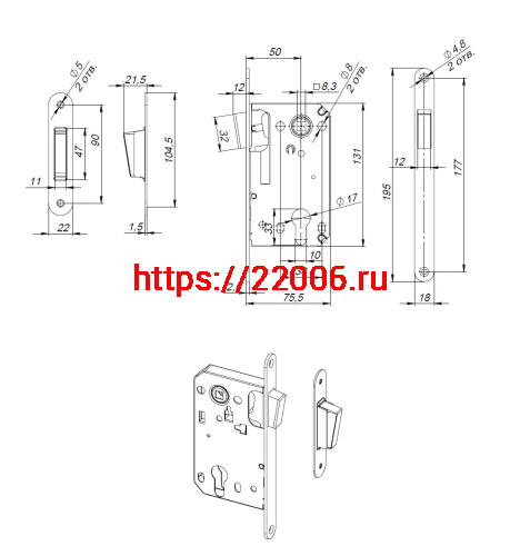 Корпус Fuaro (Фуаро) замка MAGN5300-M-C (5300-M-C) CP хром фото 3