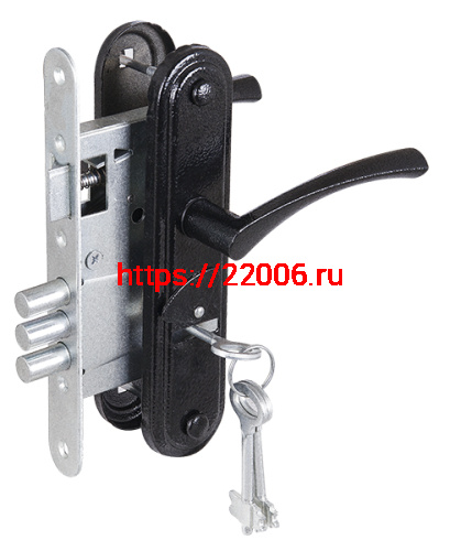 Замок Zenit (Зенит) врезной сувальдный с защёлкой в комплекте с ручкой ЗВ9-4-2 (черный), 3кл. Замок Zenit (Зенит) врезной сувальдный с защёлкой в комплекте с ручкой ЗВ9-4-2 (черный), 3кл.