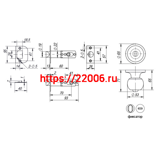 Ручка Punto (Пунто) защелка DK672 CP-BK (6072 CP-B) (фик.) хром фото 3