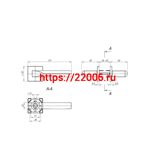 Ручка Fuaro (Фуаро) раздельная K.SL52.PRIZMA (PRIZMA SL) BL-24 черный фото 3
