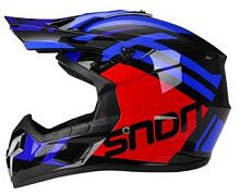 Мотошлем 801 сине-красный (XL)