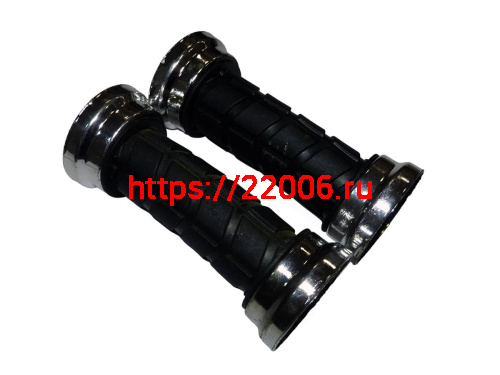 Грипсы для велосипеда 90мм детские, резина, черные, ободок- хром Грипсы для велосипеда 90мм детские, резина, черные, ободок- хром