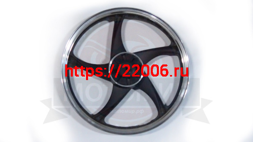 Обод 17" задний литой, барабан. тормоз 1,6-17  Альфа, RUBIKON черный (5 С-луч) (НАБОР) фото 2