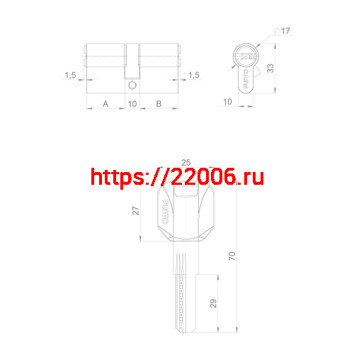 Цилиндровый Punto (Пунто) механизм (Z400/100) Z4000Key100(45+10+45) CP хром фото 4 Цилиндровый Punto (Пунто) механизм (Z400/100) Z4000Key100(45+10+45) CP хром фото 4