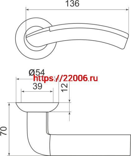 Ручка Armadillo (Армадилло) раздельная R.LD54.Libra27 (Libra LD27) SN/CP-3 матовый никель/хром фото 3 Ручка Armadillo (Армадилло) раздельная R.LD54.Libra27 (Libra LD27) SN/CP-3 матовый никель/хром фото 3