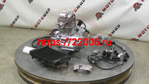 Двигатель 4т. 270 см3 174MM-3, CBS300, ZONGSHEN, 4х клап., эл+кик, жидк. охл. + РАДИАТОР 41399