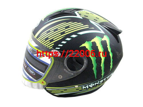 Мотошлем YM-616А черный матовый монстр (L) Мотошлем YM-616А черный матовый монстр (L)