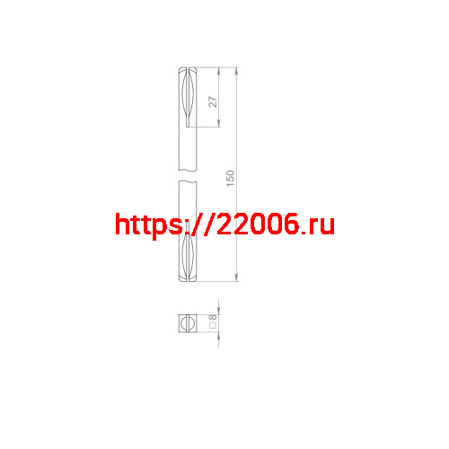 Квадрат Ajax (Аякс) для ручек Spindle 8х150 мм фото 2 Квадрат Ajax (Аякс) для ручек Spindle 8х150 мм фото 2