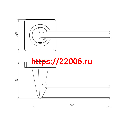 Ручка Ajax (Аякс) раздельная K.JK51.TREND (TREND JK) SSC-16 сатинированный хром фото 3