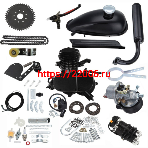 Двигатель Веломотор80 (69.5) (8) (КОМПЛЕКТ для установки) ЧЕРНОГО ЦВЕТА