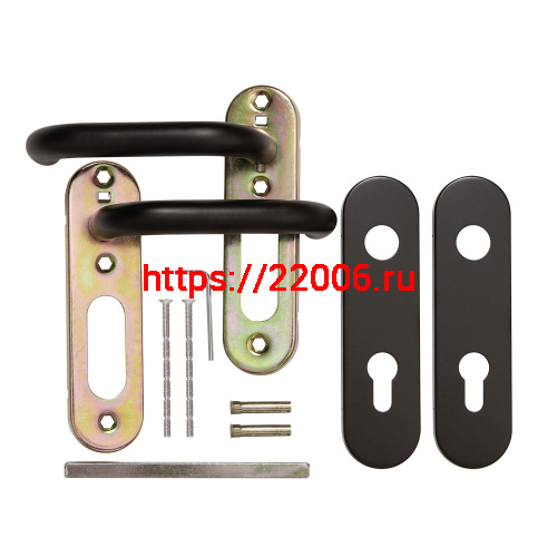 Ручка Fuaro (Фуаро) дверная FP.DH72.0433 SS 201 BLACK с пружиной, нержавейка 201, черный, квадрат 9x140 мм фото 2