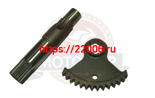 Вал кикстартера Минск с сектором 3,1122-17155 дешевый (кол-во в упак. 80 шт.) (L-110мм, шлицов 18шт) Вал кикстартера Минск с сектором 3,1122-17155 дешевый (кол-во в упак. 80 шт.) (L-110мм, шлицов 18шт)