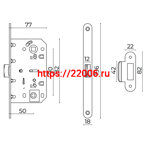Защелка Ajax (Аякс) врезная METLM90-50 SN мат.никель фото 2 Защелка Ajax (Аякс) врезная METLM90-50 SN мат.никель фото 2