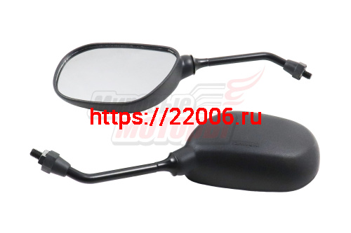 Зеркала (026) пласт. (бобовидные, черные) d=8 скутер (Honda Dio) (в уп. 50 пар)