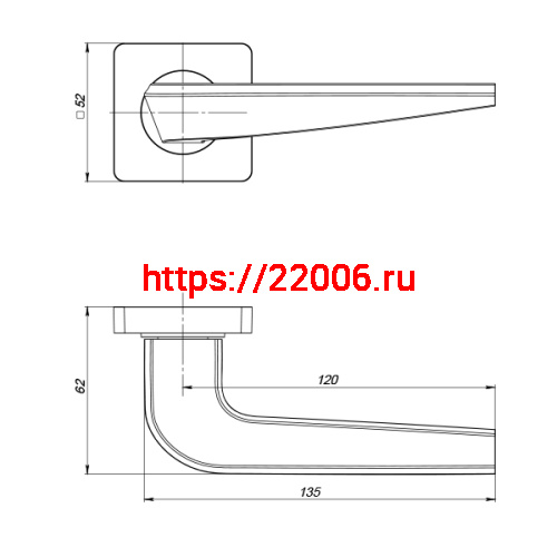 Ручка Punto (Пунто) раздельная K.ZQ51.BIO (BIO ZQ) GR-23 графит фото 3