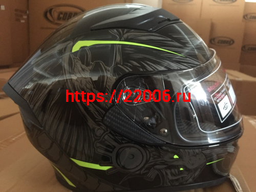 Шлем интеграл COBRA JK315, черный, с серой графикой(1), размеры M фото 3