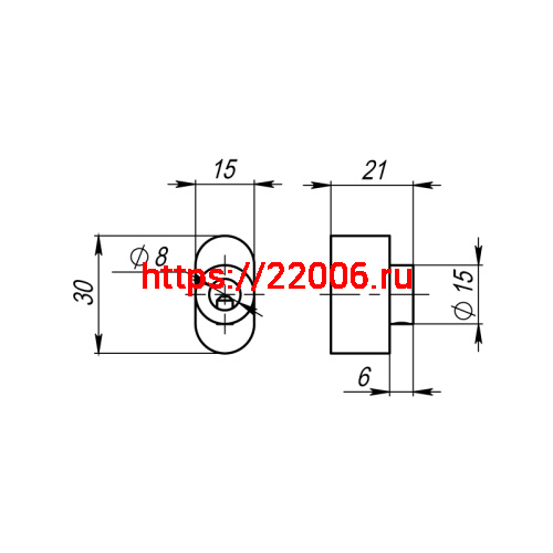 Вертушка Armadillo (Армадилло) на шток цилиндра T.Knob-S (CB-S) SG-1 мат.золото фото 3