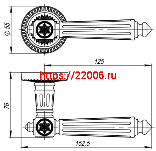 Ручка Armadillo (Армадилло) раздельная R.CL55.Matador (Matador CL4) BB-17 коричневая бронза фото 4