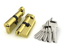 Цилиндровый механизм Fuaro (Фуаро) с вертушкой R602/80 mm-BL (30+10+40) PB латунь 5 кл. БЛИСТЕР