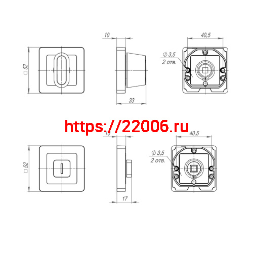 Ручка Punto (Пунто) поворотная BK6 QR ABL-28 темная медь фото 3 Ручка Punto (Пунто) поворотная BK6 QR ABL-28 темная медь фото 3