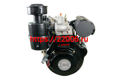 Двигатель LIFAN 12,5 л.с. C192FD с катушкой 7А (дизельный, эл.стартер, цилиндр.вал d=25мм)