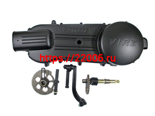 Крышка вариатора 4T152QMJ 150cc (с пусковым устройством сектор, храповик, кикстартер) Крышка вариатора 4T152QMJ 150cc (с пусковым устройством сектор, храповик, кикстартер)