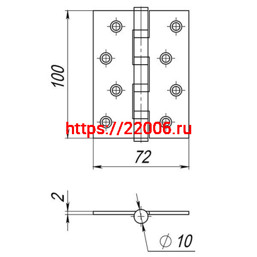 Петля Ajax (Аякс) универсальная IN4000U BL (4B/P 100x70x2) черный ПАКЕТ фото 3