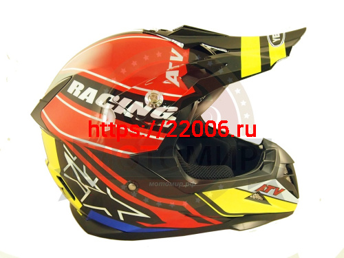 Шлем кроссовый YM-915 "YAMAPA", бело-синий, бело-красный, черно-желтый, размер S фото 4