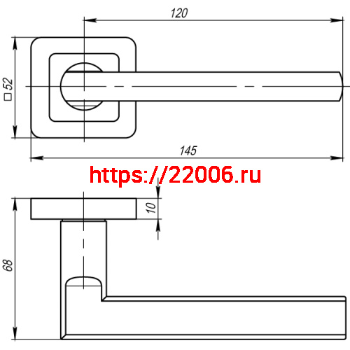 Ручка Punto (Пунто) раздельная K.QR52.PLUTON (PLUTON QR) BL-24 черный фото 3