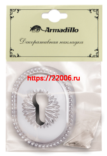 Декоративная накладка Armadillo (Армадилло) на цилиндр ET-DEC CL (ATC Protector 1) СР Хром фото 2