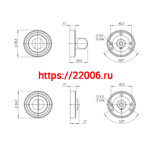 Ручка Punto (Пунто) поворотная BK6 ML SN/CP-3 матовый никель/хром фото 3