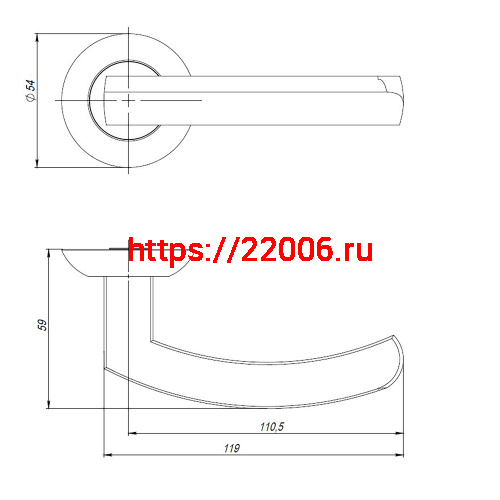 Ручка Ajax (Аякс) раздельная R.JR54.SIGMA (SIGMA JR) CP-8 хром 170мм фото 2 Ручка Ajax (Аякс) раздельная R.JR54.SIGMA (SIGMA JR) CP-8 хром 170мм фото 2