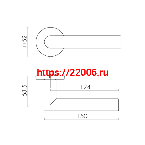 Ручка Fuaro (Фуаро) раздельная R.SLR52.BARREL GR-23 графит фото 3 Ручка Fuaro (Фуаро) раздельная R.SLR52.BARREL GR-23 графит фото 3