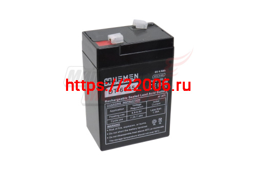 Аккумулятор герметичный 6В 4,5Aч HEMEN ENERGY DT6045(OT4.5-6/A)(70x48x100mm)(электромашинки) Аккумулятор герметичный 6В 4,5Aч HEMEN ENERGY DT6045(OT4.5-6/A)(70x48x100mm)(электромашинки)
