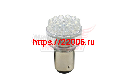 Лампа 12 В BA15D, 24 светодиода LED 5 мм, белая Лампа 12 В BA15D, 24 светодиода LED 5 мм, белая