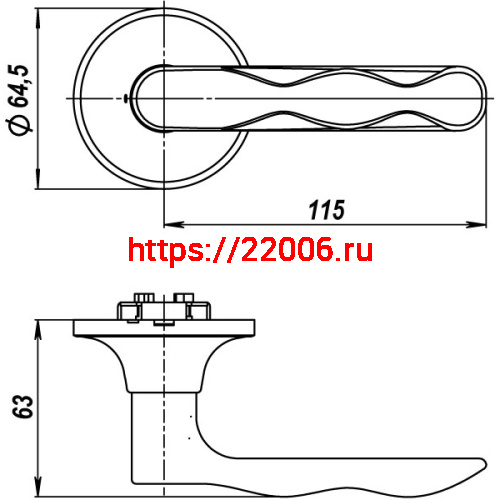 Ручка Punto (Пунто) защелка DK624 CP-PS (6024 CP-P) (без фик.) хром фото 3
