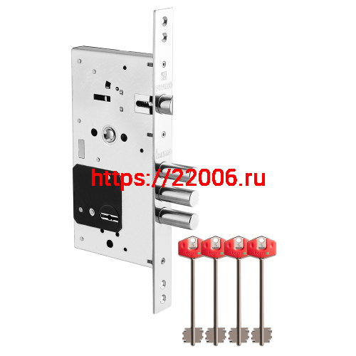 Замок Fuaro (Фуаро) врезной сувальдный TERMO MDV25/S-60.85.3R16 4 key (ключ удл. 120/75 мм)