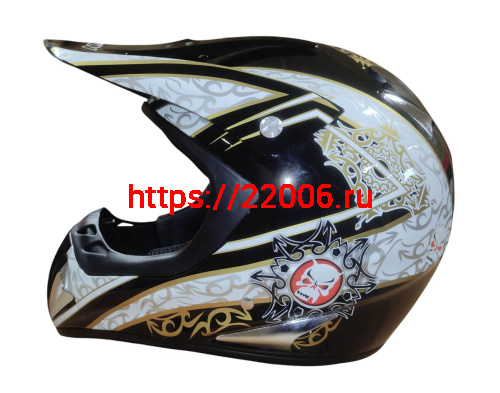 Шлем кроссовый KIRIN K27, черный, черн-бел, зелен-желт, размер L фото 6