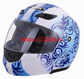Мотошлем YM-920 бело-голубой (XL) Мотошлем YM-920 бело-голубой (XL)