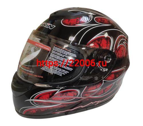 Шлем интеграл KIRIN K-22, черный, черн-крас матовый, черн-крас, размер XL Шлем интеграл KIRIN K-22, черный, черн-крас матовый, черн-крас, размер XL