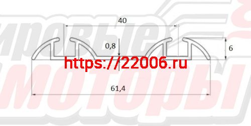 Профиль алюминиевый с анодированным покрытием (нижний, направляющий, 2 полозный), длина 5,9 м Профиль алюминиевый с анодированным покрытием (нижний, направляющий, 2 полозный), длина 5,9 м