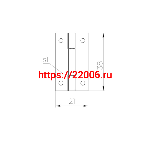 Петля Ajax (Аякс) карточная универсальная LM/IN22x35x1U YZN желтый цинк (2 шт) фото 2