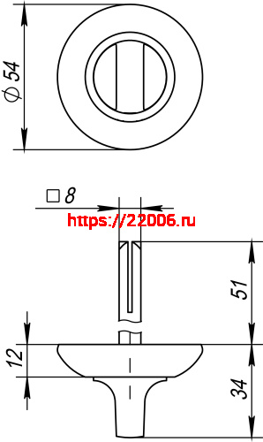 Ручка Fuaro (Фуаро) поворотная BKW8 RM-AB/GP-7 фото 3