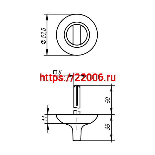 Ручка Ajax (Аякс) поворотная BKW8/50-0803 BL-24 черный фото 2