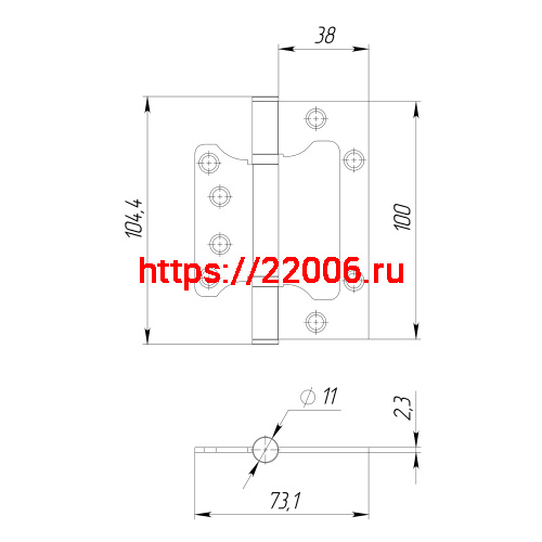 Петля Ajax (Аякс) универсальная без врезки IN4000W SN (100/P-2B 100x2,3) мат.никель фото 3 Петля Ajax (Аякс) универсальная без врезки IN4000W SN (100/P-2B 100x2,3) мат.никель фото 3