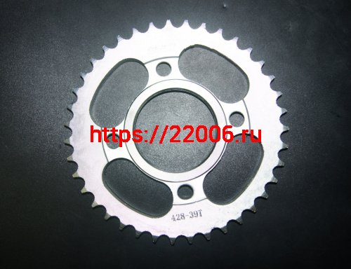 Звезда ведомая 428*39 зубьев CG/CB/FORESTER-125/250 4х63 D58 Звезда ведомая 428*39 зубьев CG/CB/FORESTER-125/250 4х63 D58