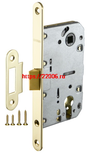 Корпус Fuaro (Фуаро) врезного замка c защёлкой PLASTP85C-50 (P85C-50) GP латунь Корпус Fuaro (Фуаро) врезного замка c защёлкой PLASTP85C-50 (P85C-50) GP латунь