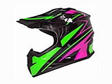 Мотошлем VIRTUE MD-911 Детский Кросс черно-зелено-фиолетовый (L)