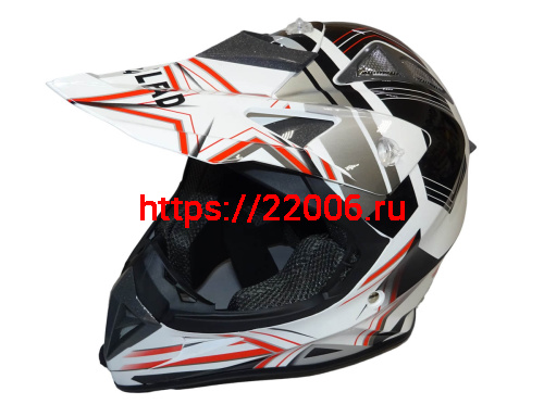 Шлем кроссовый "Safelead" HF-116 MATT BLACK белый Q158R размер XL  NEW