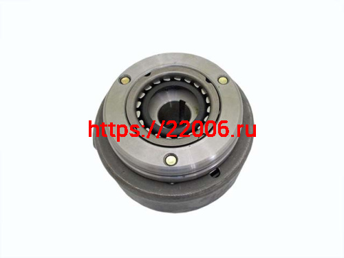 Ротор генератора в сборе с обгонной муфтой TTR-250/СВ-250 12 катушек, 200W внеш.съемник Ротор генератора в сборе с обгонной муфтой TTR-250/СВ-250 12 катушек, 200W внеш.съемник